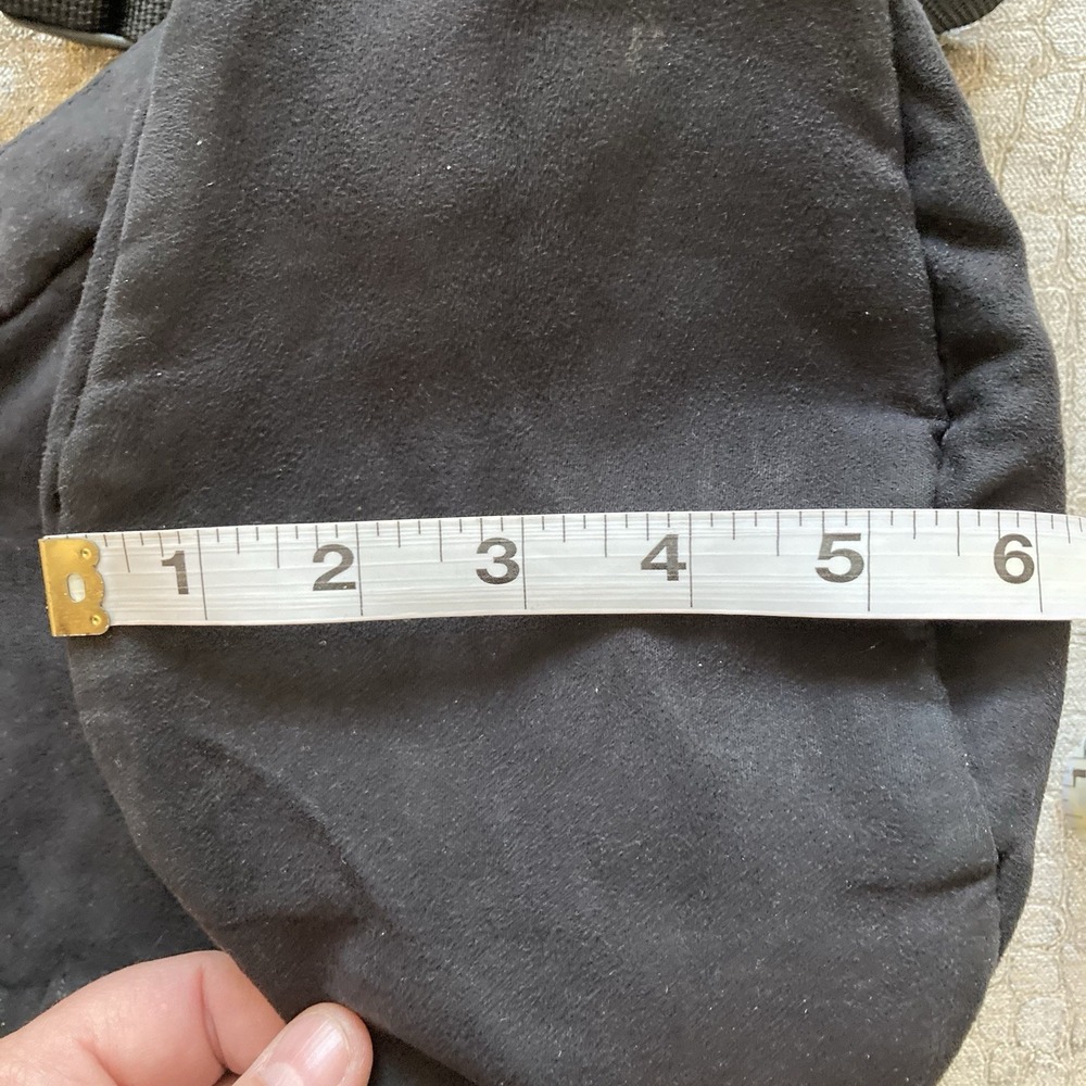 Vtg LL Bean AmeriBag Healthy Back Sling Backpack Black Microsuede 17" x 12" - Picture 13 of 14